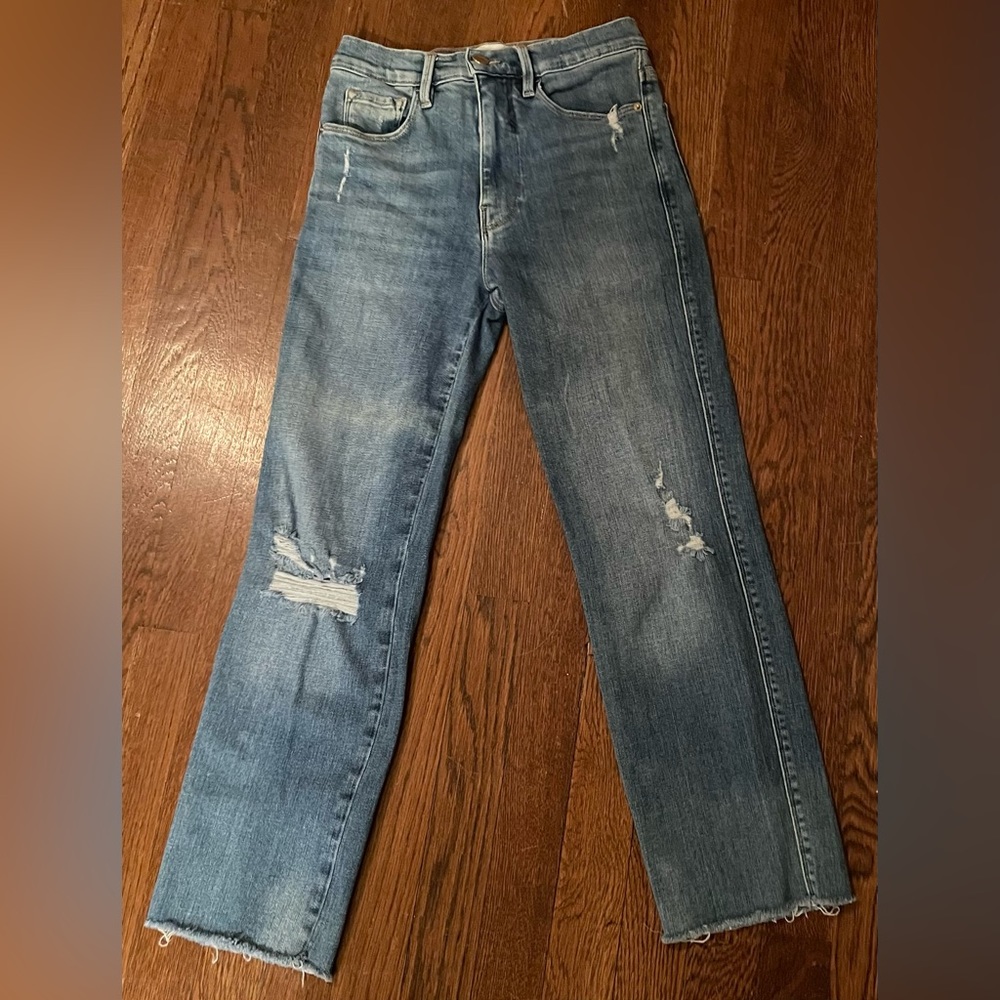 FRAME DENIM Le Sylvie Slender Straight Distressed Jeans In SONOMA RIPS